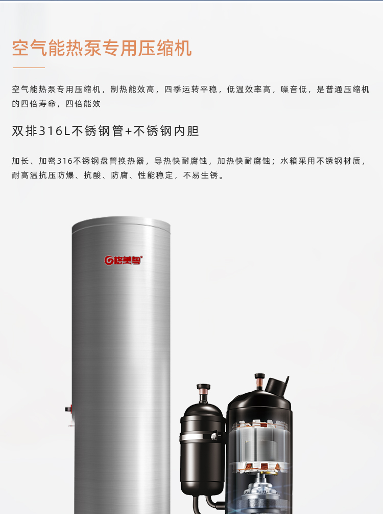 格美粤1.5P空气能热水器压缩机