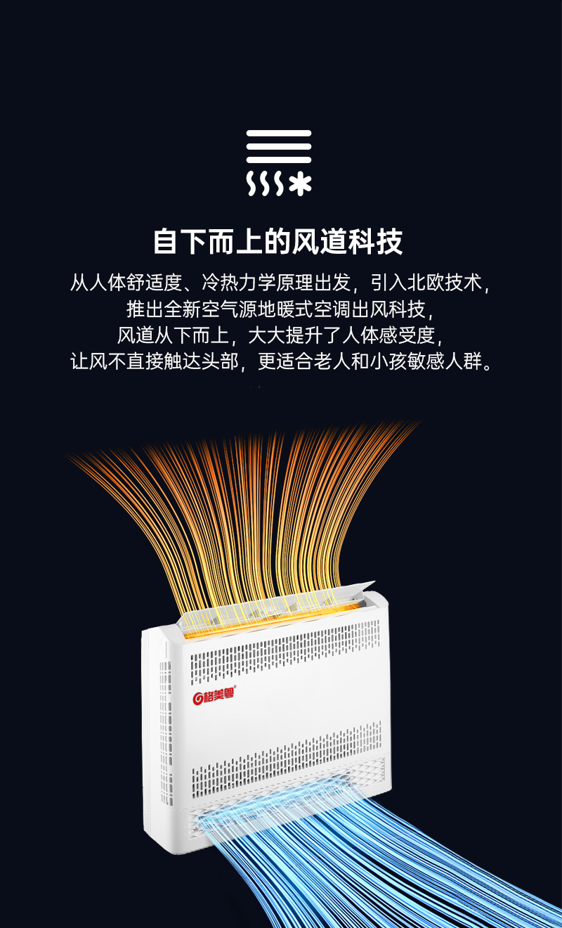 格美粤2P超低温全直流变频空气能热风机优点